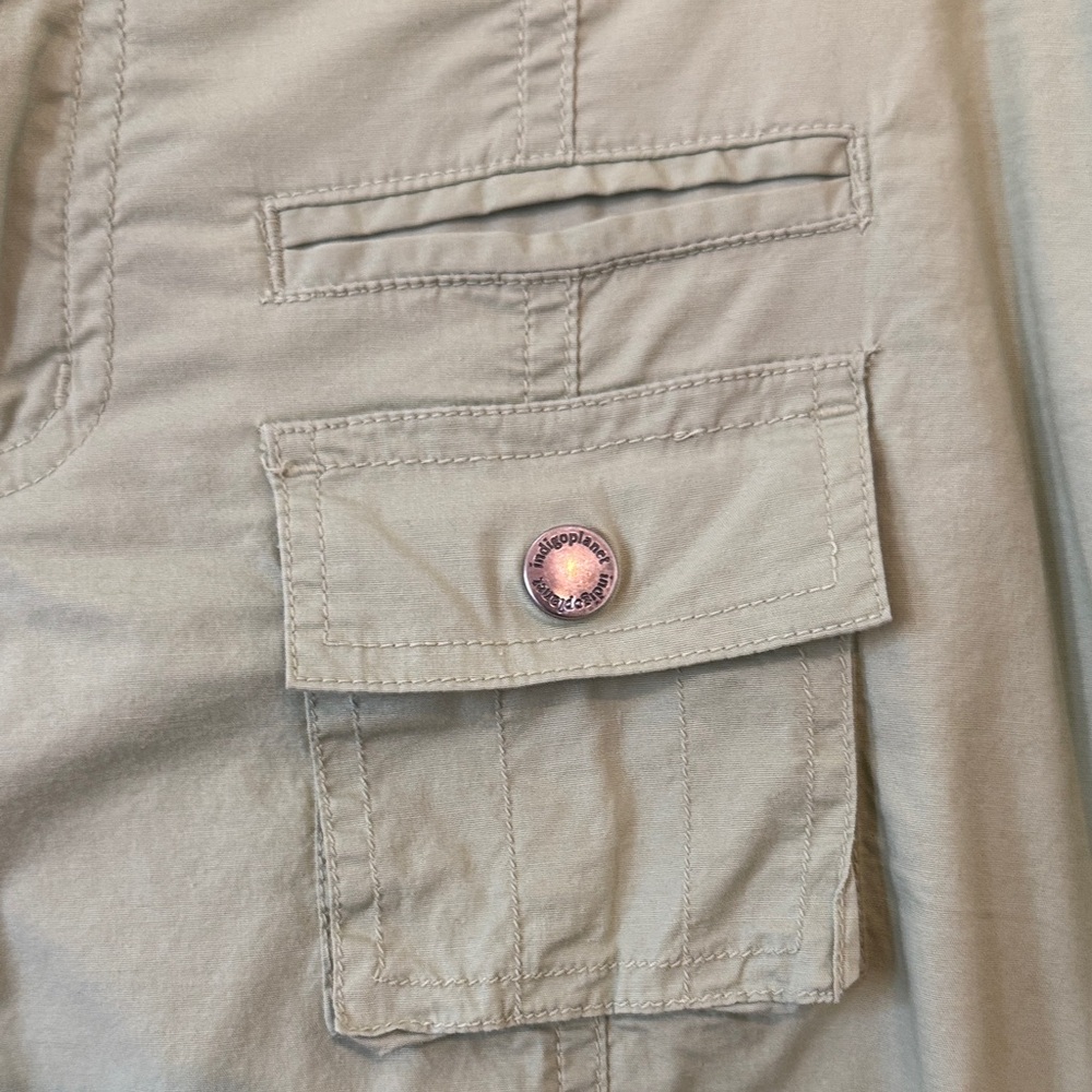 Indigo Light Green Cargo Capris - Picture 4 of 8